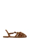 Hereu Cabersa Padded Leather Sandals In Buff