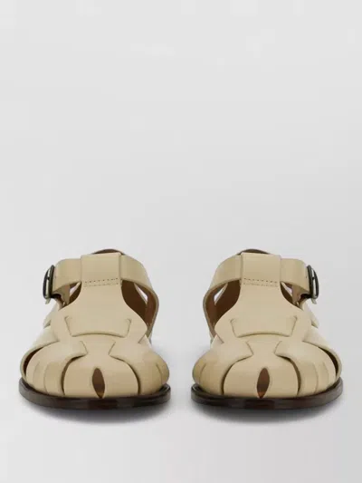 Hereu Sandal Cut Out Design Flat Round Toe In Neutral