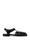 Hereu Smooth Grain Leather Cage Design Sandals