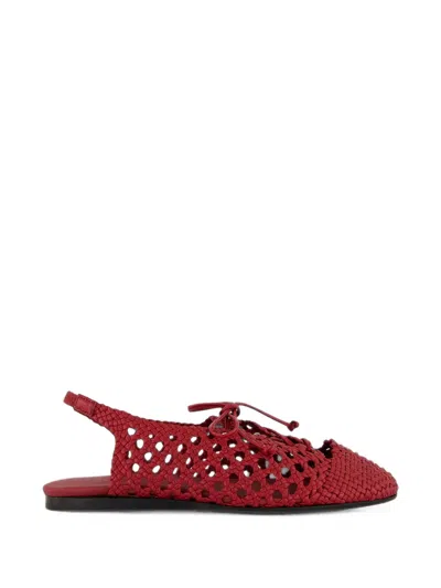 Hereu Sardana Handwoven Sandals In Red