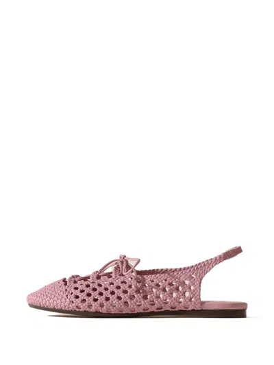 Hereu Sardana Lace-up Woven Sandals In Pink