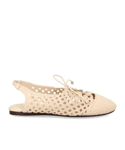 Hereu Sardana Woven Slingback Flat Shoes In Brown