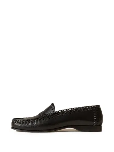 Hereu Sastre Braided-seam Loafers In Black