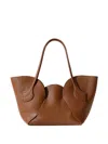 Hereu Sepal Round-profile Calfskin Shoulder Bag In Brown