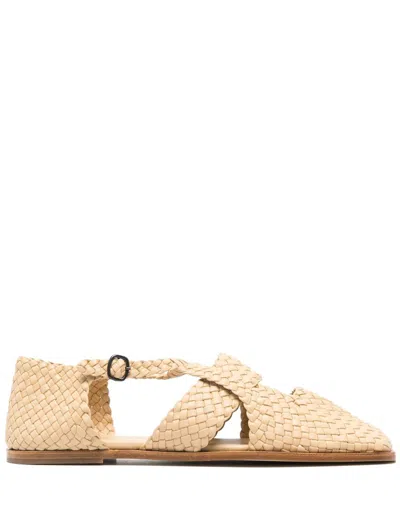 Hereu Serra Interwoven Slippers In Nude & Neutrals