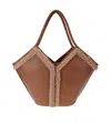 Hereu Shearling-trimmed Leather Tote Bag In Brown