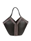 Hereu Calella Shearling Trimmed Leather Shoulder Bag In Black