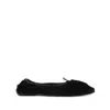 Hereu Black Puntera Shearling Ballerina Flats In Black