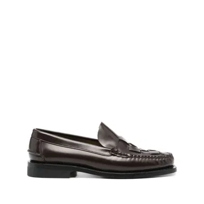 Hereu Nombela Interwoven Leather Loafers In Brown