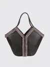 Hereu Calella Shearling Trimmed Leather Shoulder Bag In Black