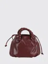 Hereu Fabricated Shoulder Bag With Handle In Burgundy