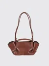 Hereu Mini Handbag With Curled Design And Braided Handle In Brown