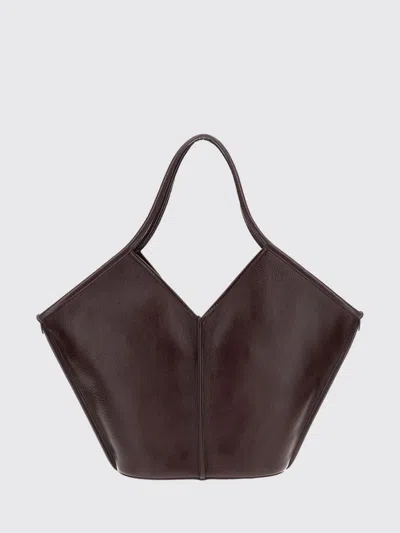 Hereu Calella Distressed Leather Tote Bag In Burgundy