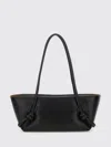 Hereu Fleca Elongated Rectangular Knot Leather Shoulder Bag In Black