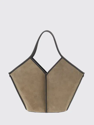 Hereu Calella Distressed-finish Geometric-handle Shoulder Bag In Neutral