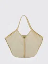 Hereu Cream White Linen Tote Bag With Leather Details In Neutral