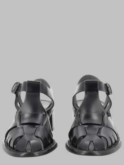 Hereu Sleek Leather Flats In Brown