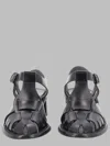 Hereu Pesca Cut-out Leather Sandals In Black