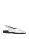 Hereu Slingback Flat Pumps In Silver