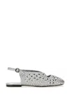 Hereu Round-toe Flat Sandals In Silver