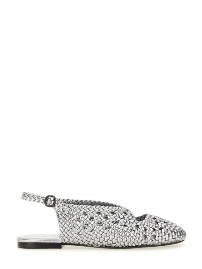 Hereu Slingback Sandal "empuria Metallic" In Silver