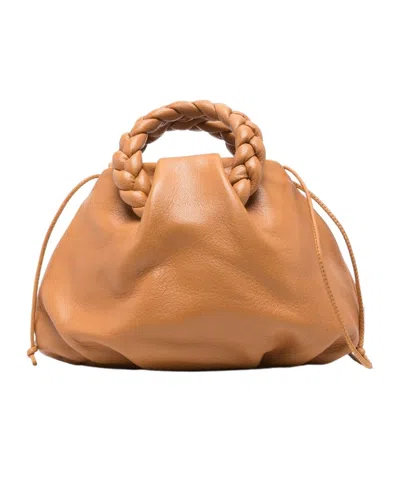 Hereu Bombon Small Leather Handbag In Camel
