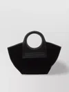Hereu Small Circular Handle Bag With Contrast Stitching