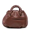 Hereu Small Leather Handbag Braided Handles In Brown