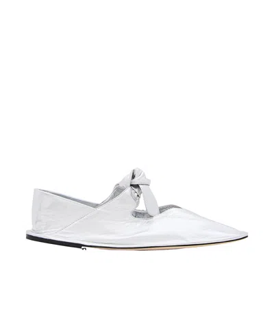 Hereu Llasada Metallic Ballerina Shoes In Silver
