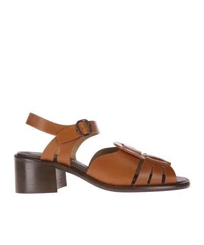 Hereu Square-headed High-heeled Sandals In Multi