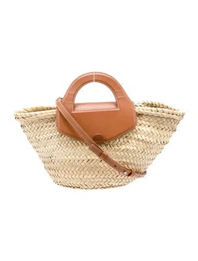 Pre-owned Hereu Straw Crossbody Bag In Neutral