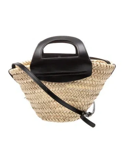 Pre-owned Hereu Straw Crossbody Bag In Neutrals