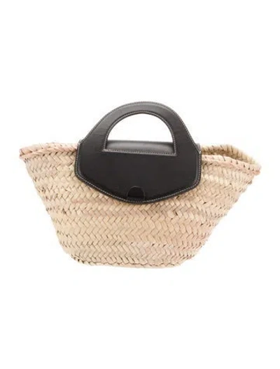 Pre-owned Hereu Straw Top Handle Bag In Neutral