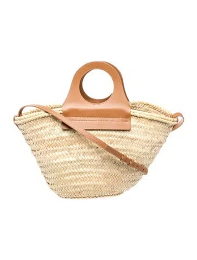 Pre-owned Hereu Straw Top Handle Bag In Neutral