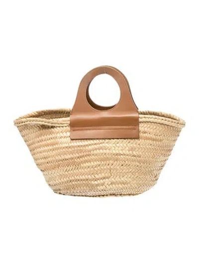 Pre-owned Hereu Straw Top Handle Bag In Neutral