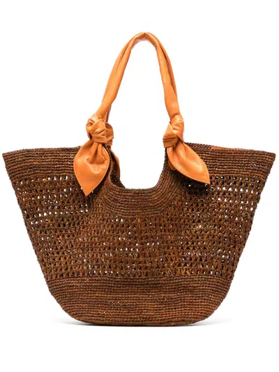 Hereu Straw Tote Bag In .002.1ap Tan/apricot