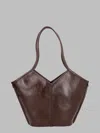 Hereu Structured Leather Shoulder Bag In Brown