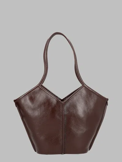 Hereu Structured Leather Shoulder Bag In Brown
