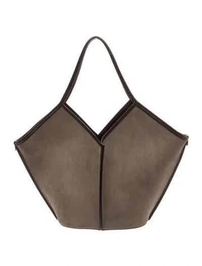 Pre-owned Hereu Suede Bucket Bag In Neutral