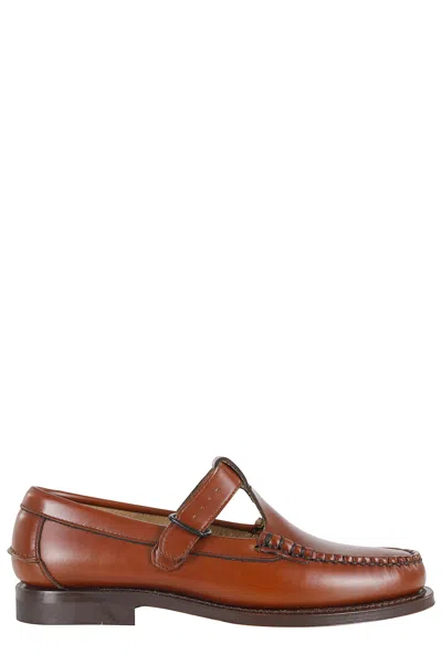 Hereu Tan Alber Buckled Calfskin Leather Loafers In Multi