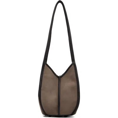 Hereu Taupe Calella Bucket Suede Bag In Ash Grey
