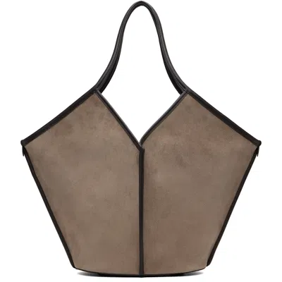 Hereu Taupe Calella Suede Tote In Ash Grey