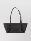 Hereu Textured Shoulder Bag Knotted Handles