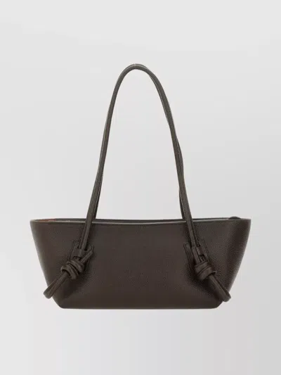 HEREU TEXTURED SHOULDER BAG KNOTTED HANDLES