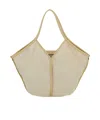 Hereu Cream White Linen Tote Bag With Leather Details In Neutral