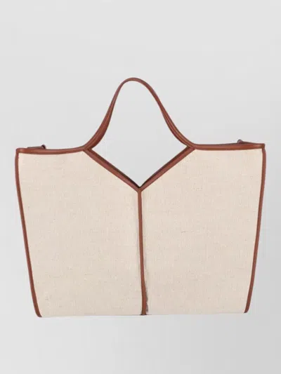 Hereu Tote Bag Contrast Trim Dual Handles