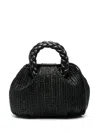 Hereu Trapeze Raffia Tote Bag In Black