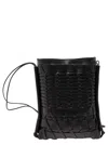 Hereu Flat Square Woven Crossbody Bag In Black
