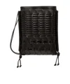 Hereu Flat Square Woven Crossbody Bag In Black