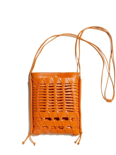 Hereu Trena Woven-pocket Cross Body Bag In Orange